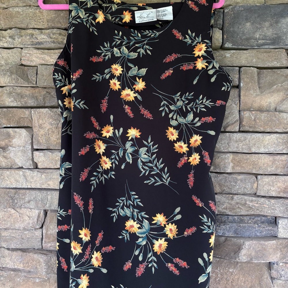 Kathie Lee Collection Black Floral Dress